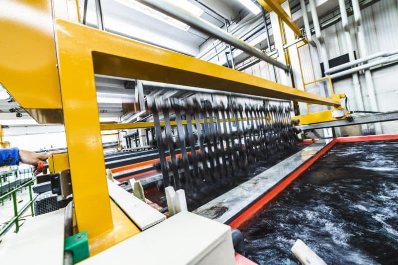 View of an anodizing tank